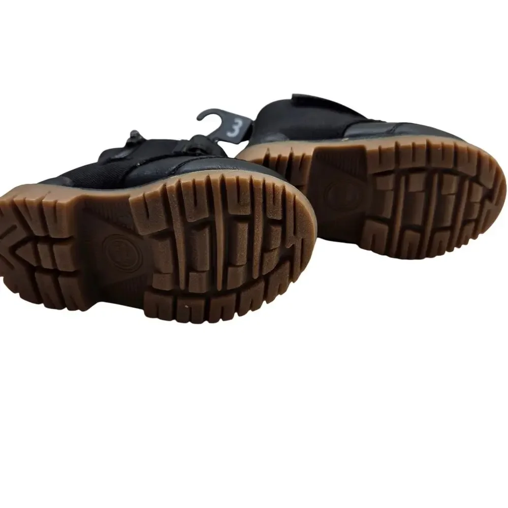 NWT Wonder Pation Boys 3 Black Boot Removable Insole Velcro Shoe kids Child Baby